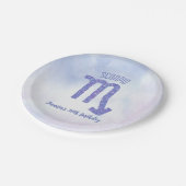 Aangepaste Scorpio-teken Paarse verjaardag Papieren Bordje (Gekanteld)