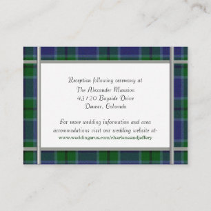 Aangepaste Scott Plaid Wedding Enclosure Kaart