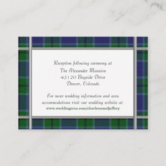 Aangepaste Scott Plaid Wedding Enclosure Kaart (Voorkant)