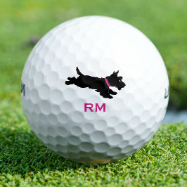 Aangepaste Scottie Dog Golfbal Set Monogram Roze Golfballen