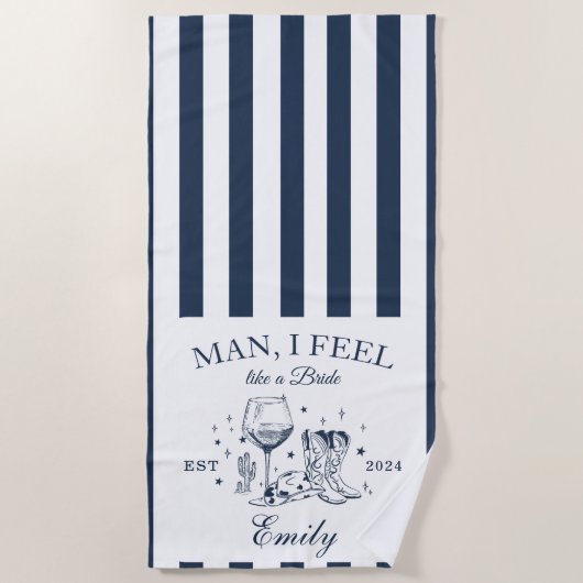 Aangepaste Scottsdale Bachelorette Moderne Strandl Strandlaken (Voorkant)