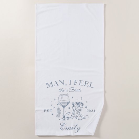 Aangepaste Scottsdale Bachelorette Moderne Strandl Strandlaken (Voorkant)