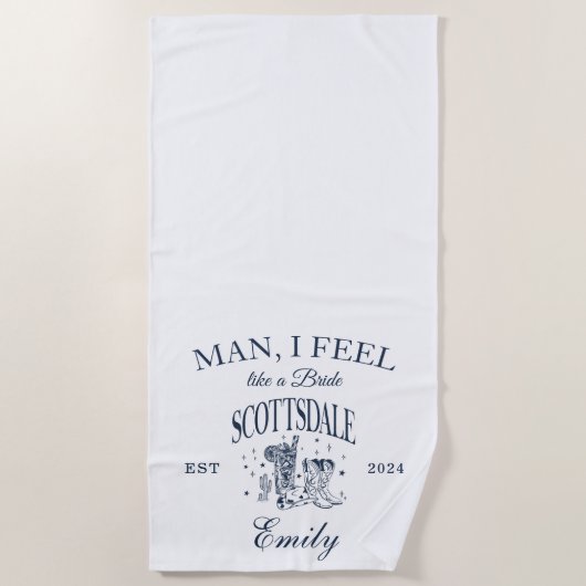 Aangepaste Scottsdale vrijgezellenfeest moderne st Strandlaken (Voorkant)