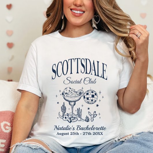 Aangepaste Scottsdale vrijgezellenfeest Social Clu T-shirt