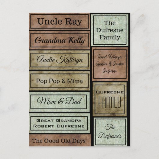 Aangepaste scrapbook-labels briefkaart (Voorkant)