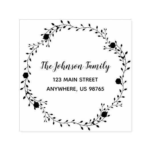 Aangepaste script familienaam retouradres zelfinktende stempel (Design)