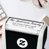 Aangepaste script familienaam retouradres zelfinktende stempel