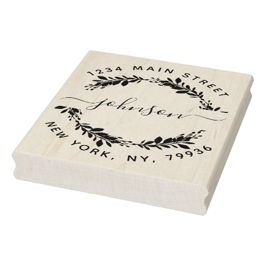 Aangepaste script familienaam ronde retouradres rubberstempel (Stempel)