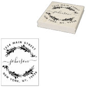 Aangepaste script familienaam ronde retouradres rubberstempel (Gestempeld)