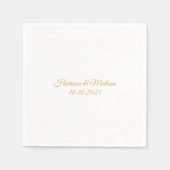 Aangepaste script gouden namen Bruiloft klassiek e Servet (Voorkant)
