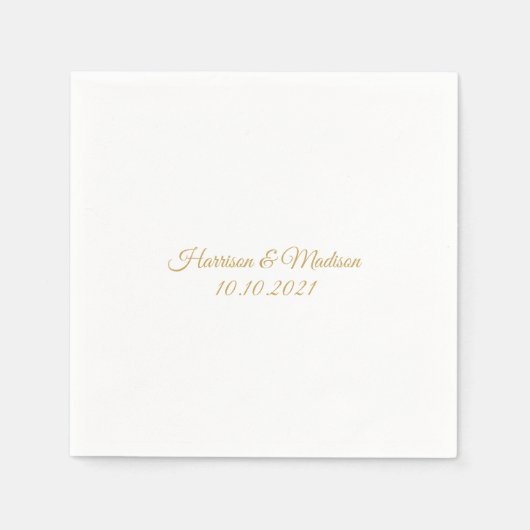 Aangepaste script gouden namen Bruiloft klassiek e Servet (Voorkant)