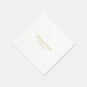 Aangepaste script gouden namen Bruiloft klassiek e Servet (Hoek)