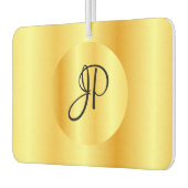 Aangepaste Script Monogram Faux Gold-Sjabloon Luchtverfrisser (Links)