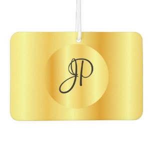 Aangepaste Script Monogram Faux Gold-Sjabloon Luchtverfrisser