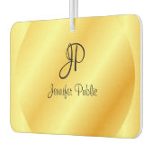 Aangepaste Script Monogram Faux Gold-Sjabloon Luchtverfrisser (Links)