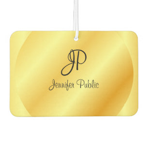Aangepaste Script Monogram Faux Gold-Sjabloon Luchtverfrisser