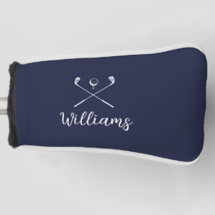 Aangepaste script naam golfclubs navy blue golfheadcover