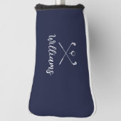Aangepaste script naam golfclubs navy blue golfheadcover (Draai 90)