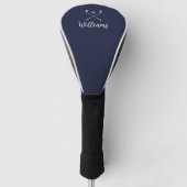 Aangepaste script naam Golfclubs Navy Blue Golfheadcover (Voorkant)