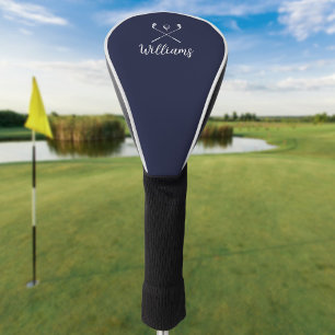 Aangepaste script naam Golfclubs Navy Blue Golfheadcover