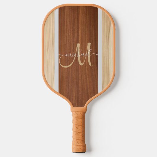 Aangepaste Script Name Calligraphy Monogram rustic Pickleball Paddle (Voorkant)