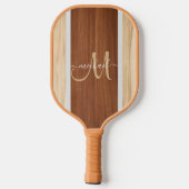 Aangepaste Script Name Calligraphy Monogram rustic Pickleball Paddle (Achterkant)