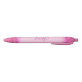 Aangepaste Script Name Girly Pink Glitter Sjabloon Zwarte Inkt Pen (Bodem)