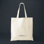 Aangepaste Script Name Simple Tote Bag<br><div class="desc">De neutrale Canvas tas van de Naam van het Manuscript van de Douane van de Douane. Eenvoudig en modern.</div>