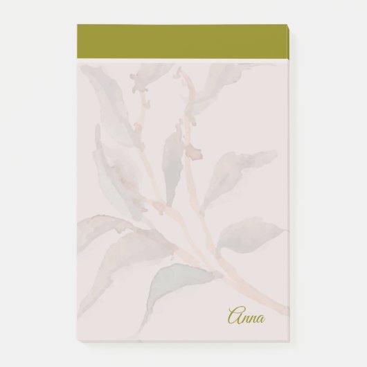 Aangepaste script natuurlijke groen rand Waterverf Post-it® Notes (Voorkant)