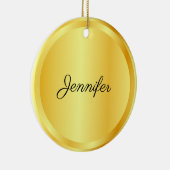 Aangepaste Script Sjabloon Gold look Trendy Keramisch Ornament (Rechts)
