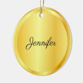 Aangepaste Script Sjabloon Gold look Trendy Keramisch Ornament (Links)