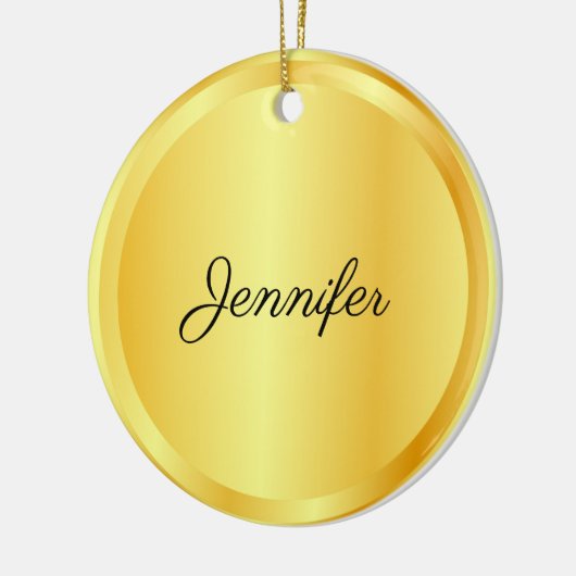 Aangepaste Script Sjabloon Gold look Trendy Keramisch Ornament (Links)