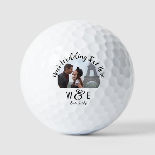 Aangepaste Script Tekst Golf Ball Wedding Favoriet Golfballen (Voorkant)