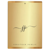 Aangepaste script tekst monogram luxe goud glamour klembord (Achterkant)