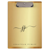 Aangepaste script tekst monogram luxe goud glamour klembord (Voorkant)