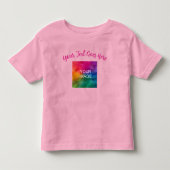 Aangepaste script tekst naam roze upload je eigen kinder shirts (Voorkant)
