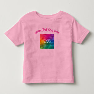 Aangepaste script tekst naam roze upload je eigen kinder shirts