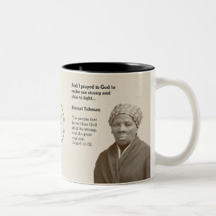 Aangepaste scriptie-monogram HARRIET TUBMAN-citaat Tweekleurige Koffiemok