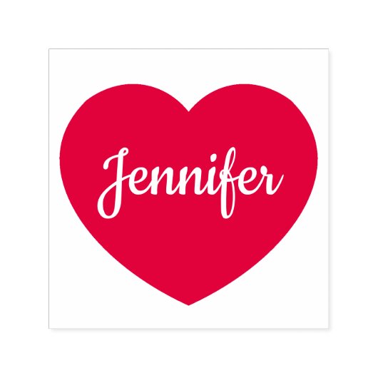 Aangepaste scriptnaam Gepersonaliseerd hart Zelfinktende Stempel (Design)