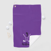 Aangepaste scriptnaam golfclubs Navy Blue Golf Golfhanddoek (Insitu)