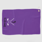 Aangepaste scriptnaam golfclubs Navy Blue Golf Golfhanddoek (Horizontaal)