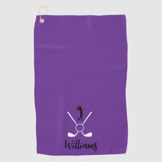 Aangepaste scriptnaam golfclubs Navy Blue Golf Golfhanddoek (Voorkant)