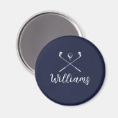 Aangepaste scriptnaam Golfclubs Navy Blue Magneet (Voorkant / Achterkant)