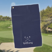 Aangepaste scriptnaam Golfclubs Navyblauw Golfhanddoek