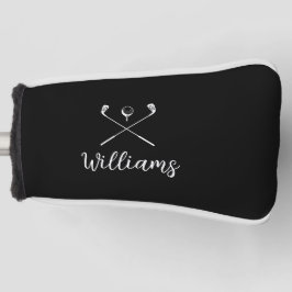Aangepaste scriptnaam golfclubs zwart en wit golfheadcover