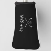 Aangepaste scriptnaam golfclubs zwart en wit golfheadcover (Draai 90)