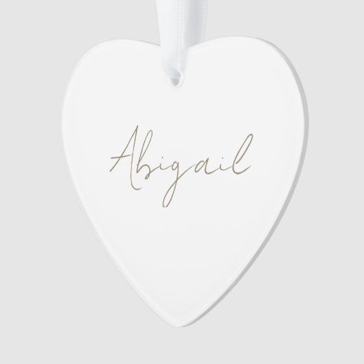 Aangepaste scriptnaam Hart Acryl Ornament (voorkant)