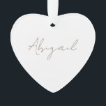 Aangepaste scriptnaam Hart Acryl Ornament<br><div class="desc">Script naam Simple Heart Ornament. Jaar op de rug. Plexiglas.</div>