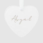 Aangepaste scriptnaam Hart Acryl Ornament (voorkant)