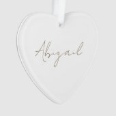 Aangepaste scriptnaam Hart Acryl Ornament (voorkant)